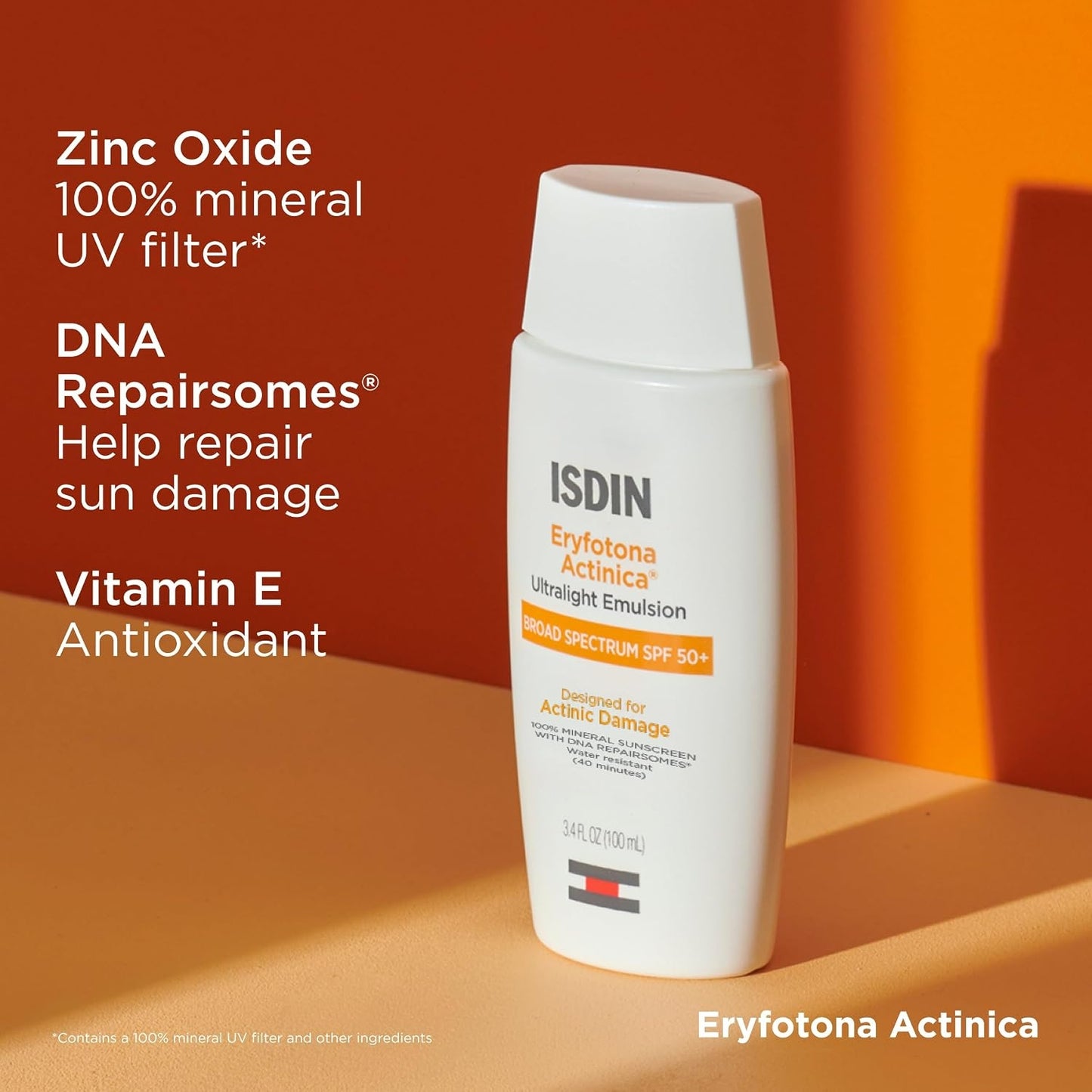 Eryfotona Actinica SPF 50+ | Mineral Sunscreen for Face with Zinc Oxide | 100% Mineral UV Filters | No White Cast, Suitable for Sensitive Skin, Dermatologist Recommended